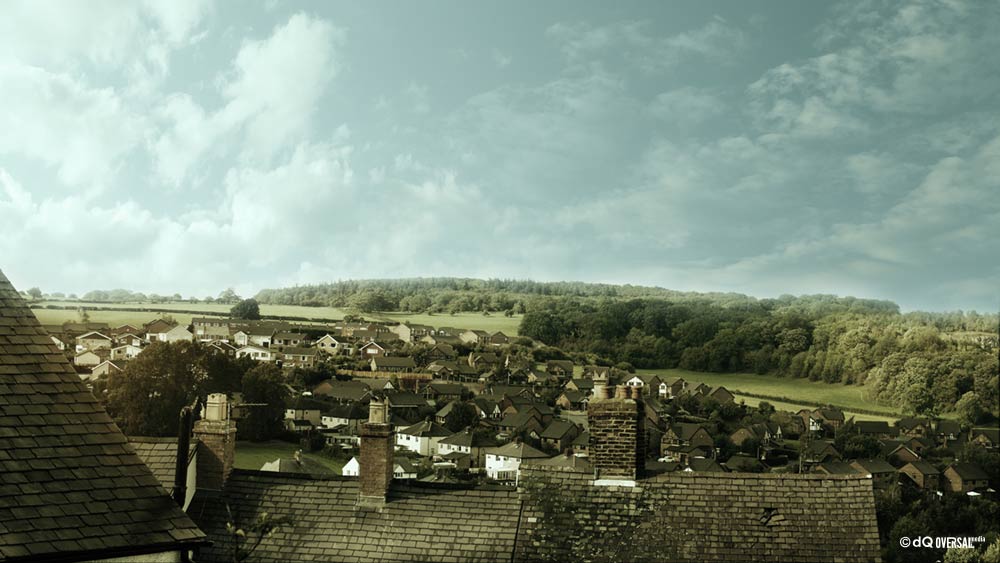 View of the village rooftops - 村の街並みを見ます SKU: la-0019